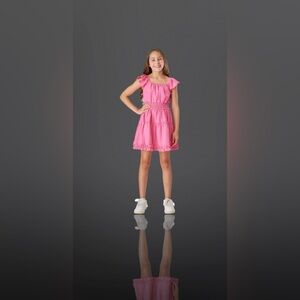 Habitual Youth Pink Ruffle Sleeve Dress Size Medium 10-12